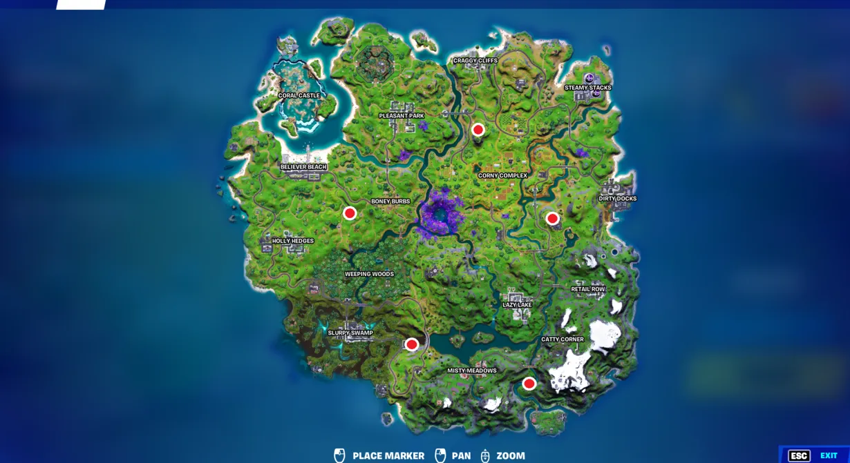 Todos los artefactos alienígenas de la semana 8 en Fortnite