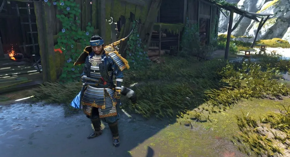 Equipa la diadema Cr0oked Kama, la armadura de Gosaku con el tinte de armadura Ocean's Guardian y el kit de espada Sly Tanuki para completar tu look de Sly Cooper.