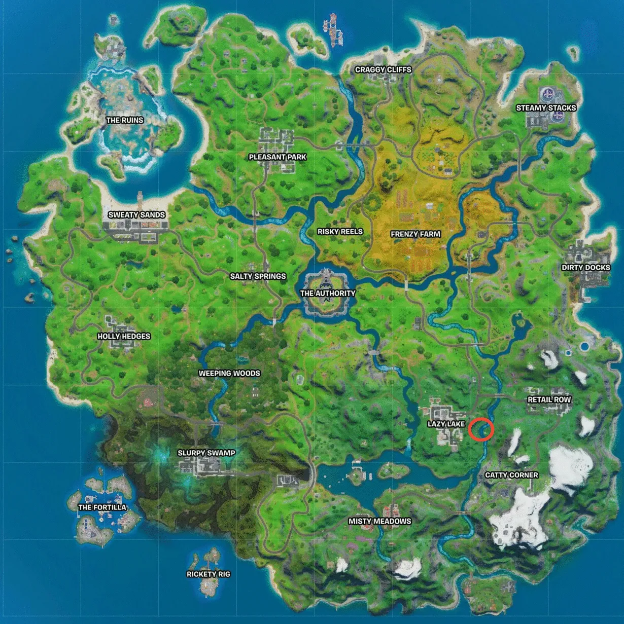 Ubicación del descanso rápido de la temporada 3 de Fortnite