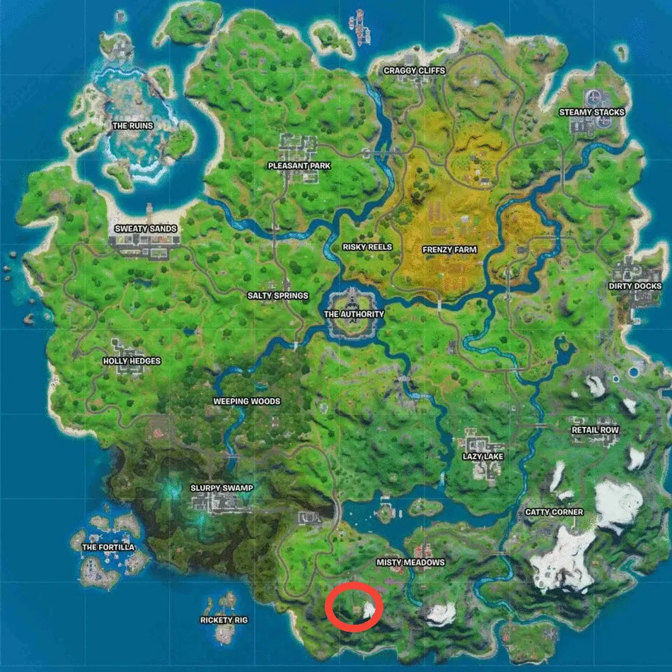 Ubicación después de esquiar de la temporada 3 de Fortnite