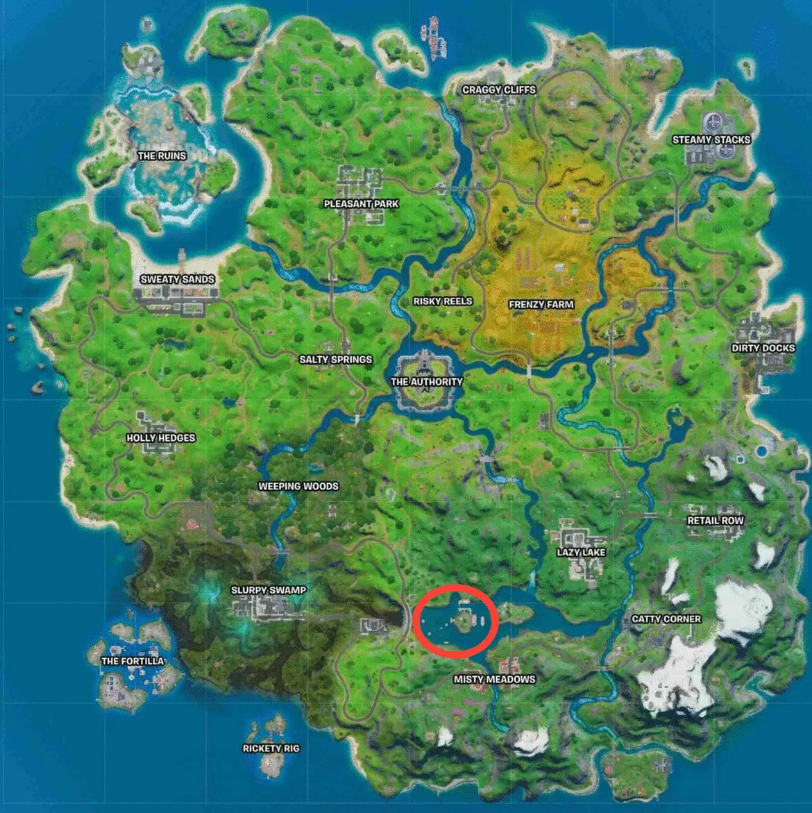 Ubicación del caos en lancha motora de la temporada 3 de Fortnite
