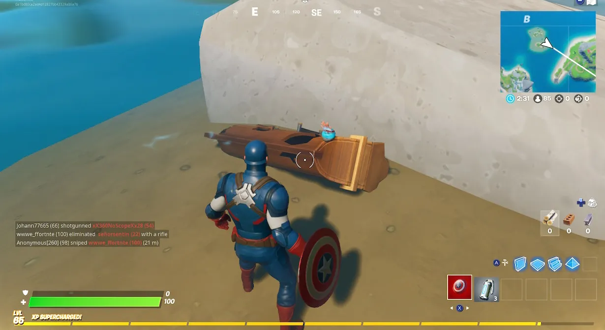 Ubicación del recipiente de Coral Buddies Nuclear Age Quest