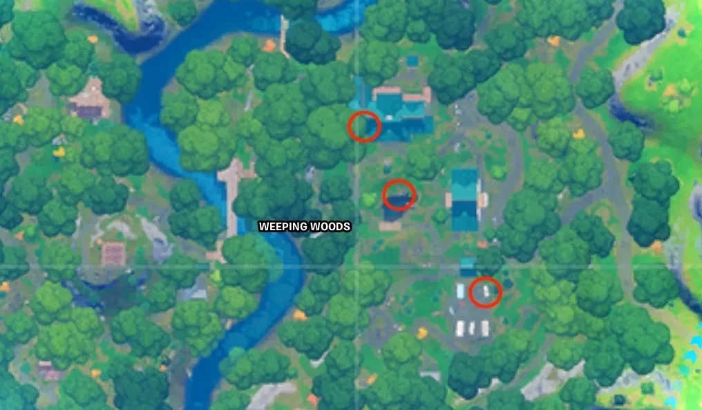 Mapa de ubicaciones de marcas de garras de Fortnite
