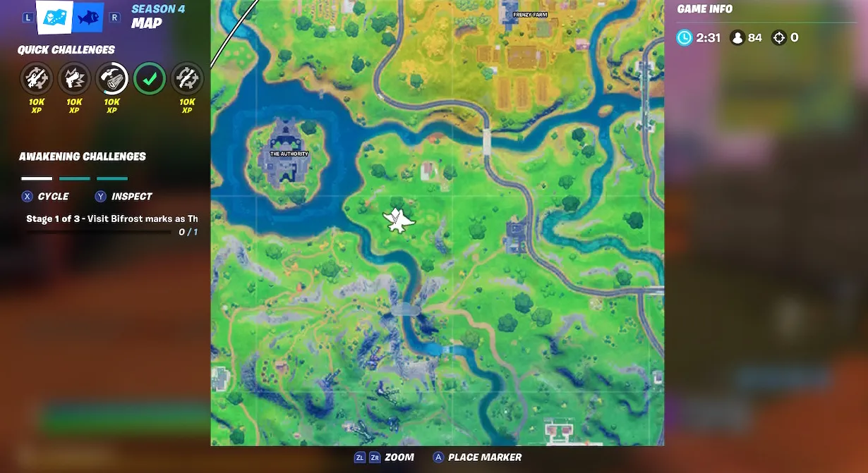 Ubicación del Quinjet de la temporada 4 de Fortnite