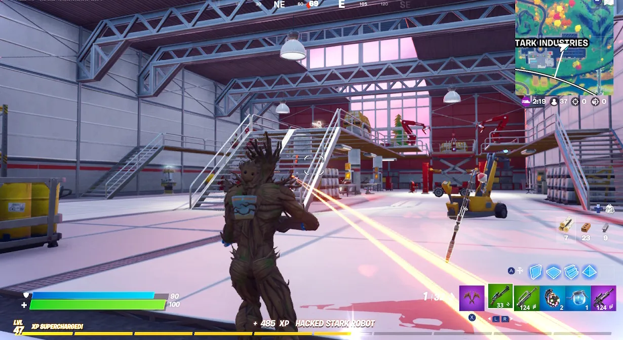 Ubicación del hangar de robots Stark de piratería de la semana 4 de Fortnite