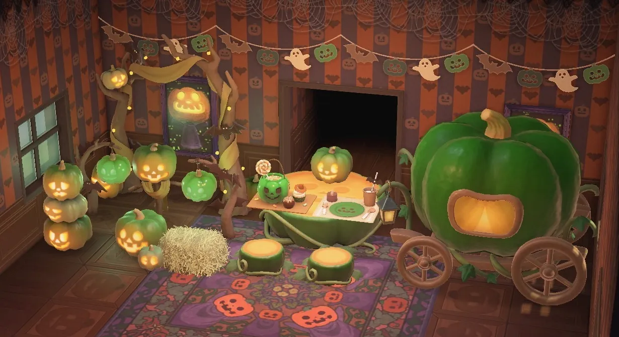 Spooky Set personalizado con la rara calabaza verde.  Vea más variedades de colores a continuación.