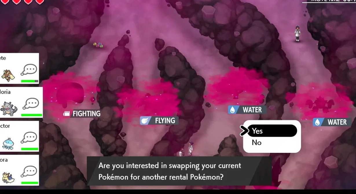 Caminos bifurcados durante una aventura Dynamax en el DLC Crown Tundra de Sword and Shield.  Puede ver más capturas de pantalla de The Crown Tundra haciendo clic en las imágenes a continuación.