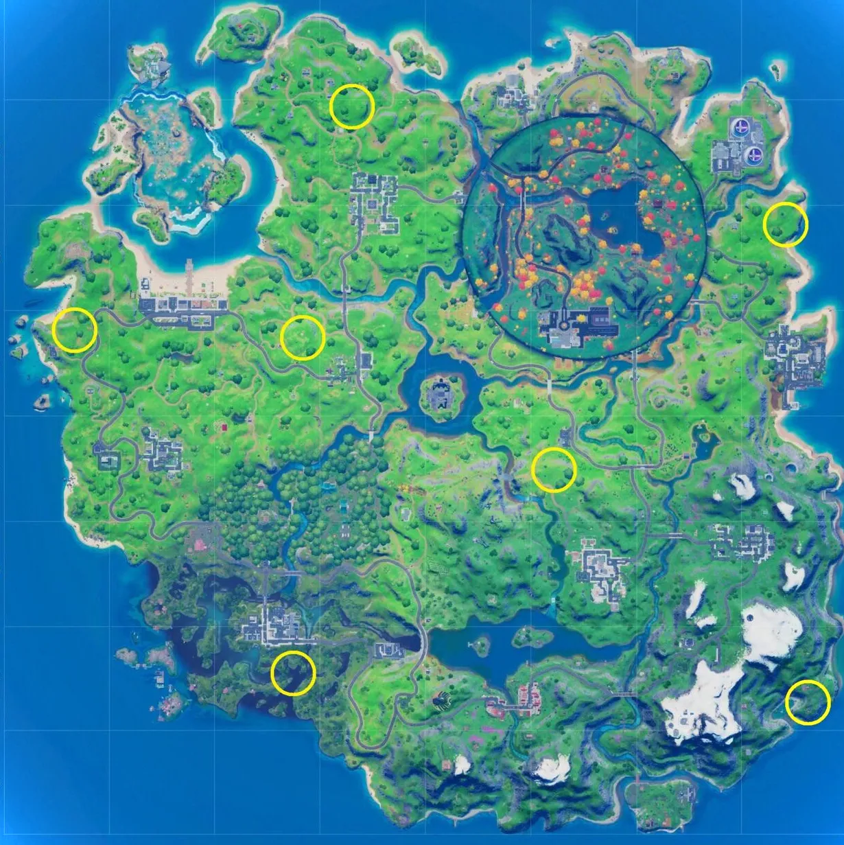 Ubicaciones de Fortnite Witch Shack.