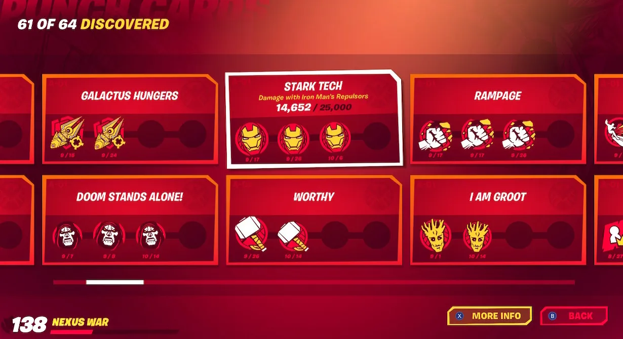 Tarjetas perforadas de Fortnite Marvel