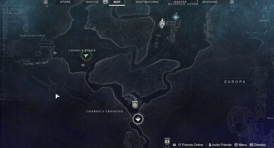 Tu primer exo muerto está justo en el medio de Cadmus Ridge.