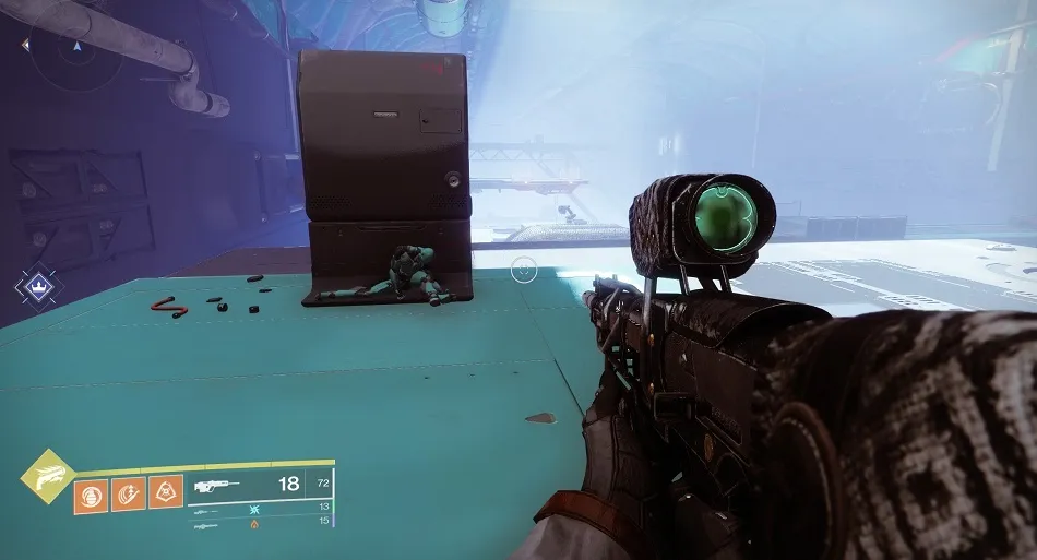 Puedes encontrar este exo muerto contra una pieza de maquinaria a medida que desciendes hacia los niveles inferiores de la Creación.