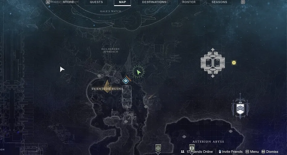 Mire el interior del edificio destruido en el extremo norte de Eventide Ruins, cerca de la entrada a la Cripta de Piedra Profunda.