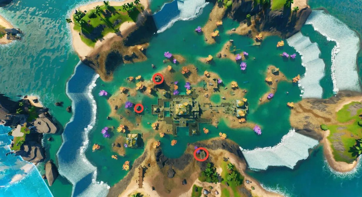 Ubicaciones de los gnomos del Castillo de Coral de Fortnite.