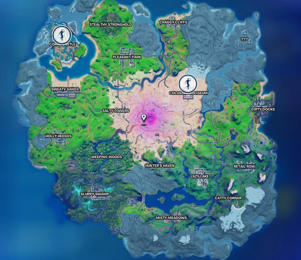 Guía de ubicación de estatuas de piedra en Fortnite.