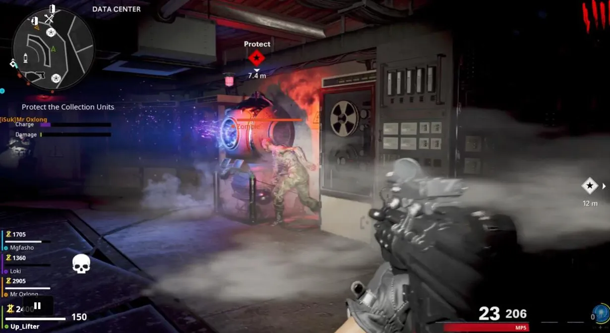 Tendrás que luchar contra oleadas de zombies después de activar cada reactor.