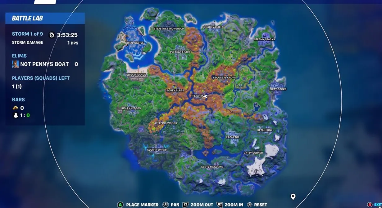 Cómo se ve el nuevo mapa de la isla en la temporada 6 de Fortnite.