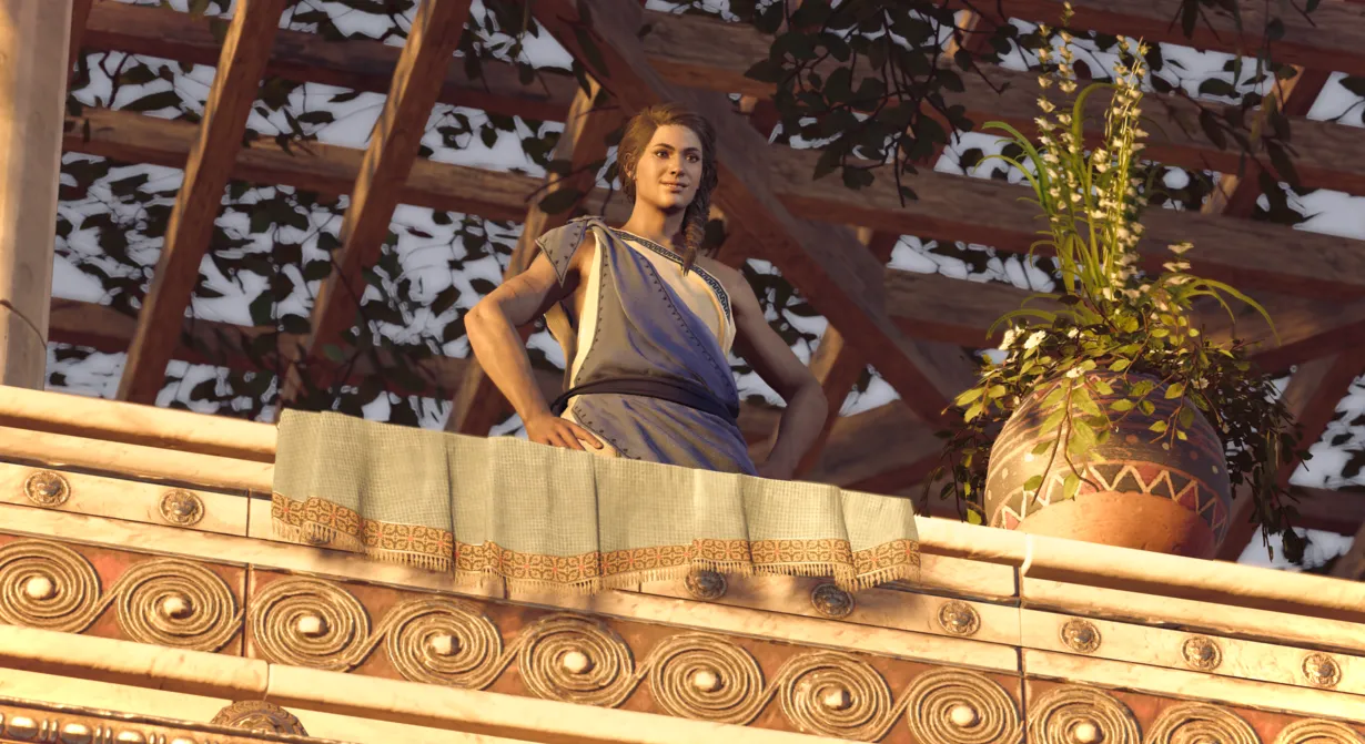 Las vacaciones de Kassandra duran poco en Assassin's Creed Crossover Stories.