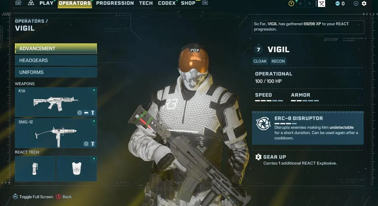 Vigil es el más sigiloso de todos los operadores, lo que encaja perfectamente en el meta del juego.