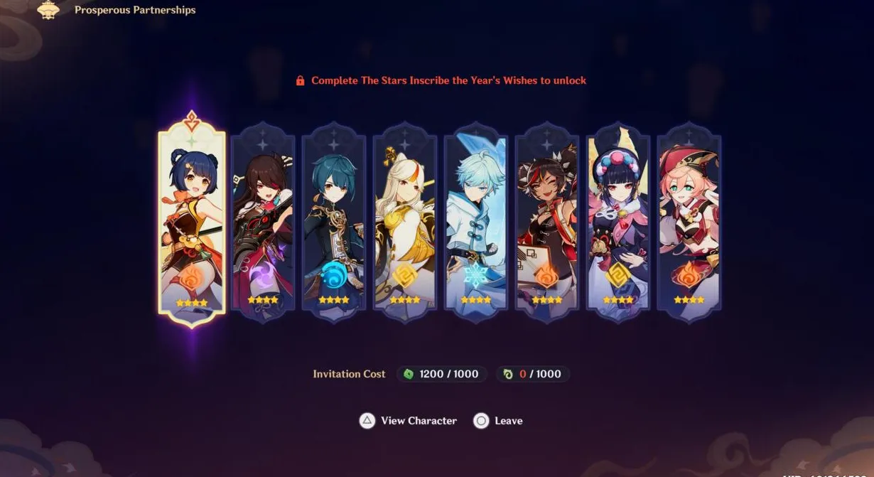 Los personajes de 4 estrellas disponibles para desbloquear