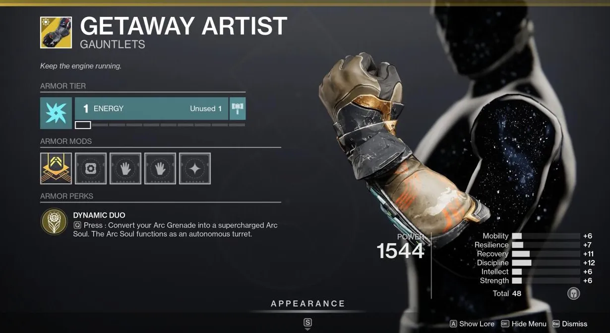 Getaway Artist te ofrece un Arc Soul potenciado que puede cambiar el rumbo en duelos con otros jugadores.