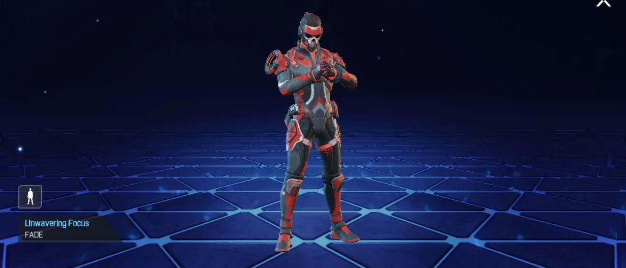 El aspecto Unwavering Focus de Fade, que se puede desbloquear una vez que se hayan recolectado 11 chips Fade.